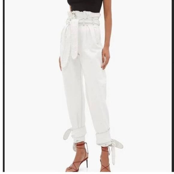 Re/Done Originals x The Attico Collab paper Bag-waist tie-cuff jeans Size 25 - Picture 1 of 13